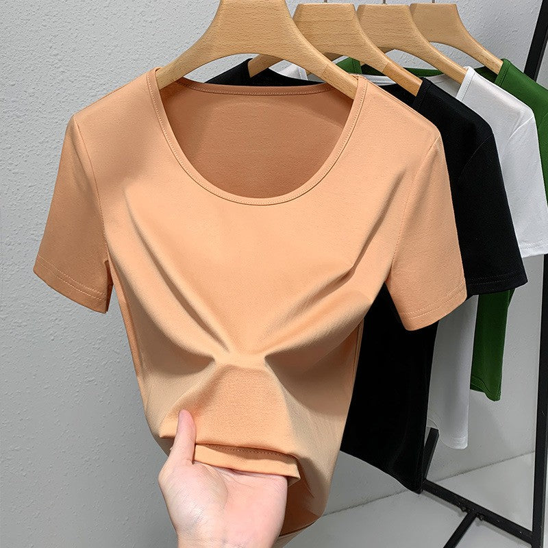 Avocado Round Neck Slim Fit Cotton T-Shirt