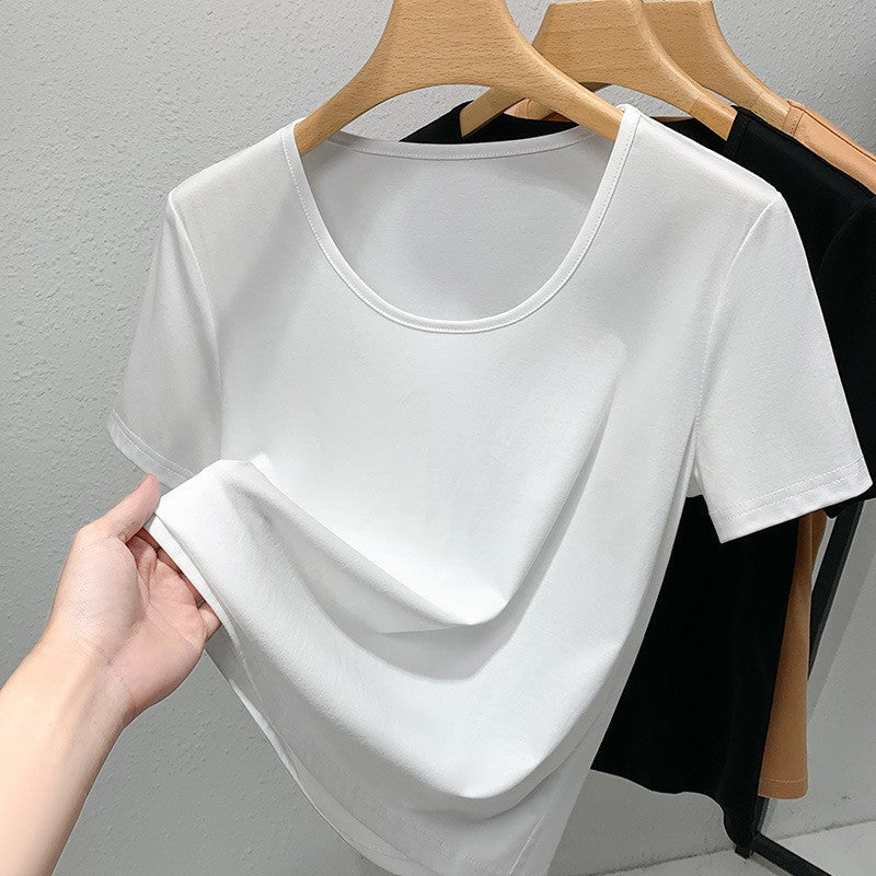 Avocado Round Neck Slim Fit Cotton T-Shirt