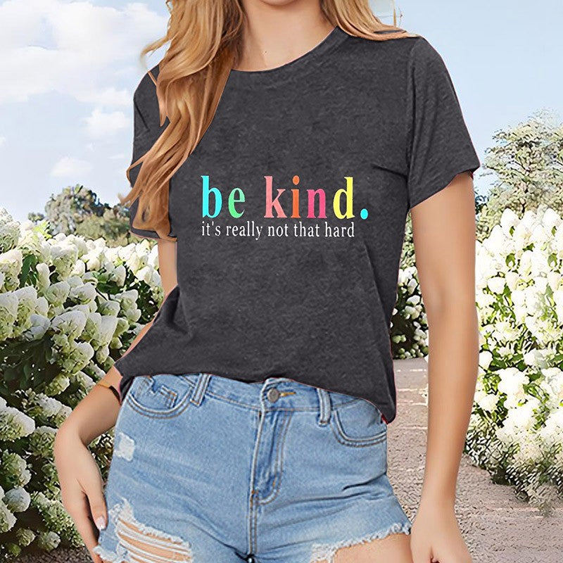Be Kind Letter Print Soft Cotton Graphic Tee