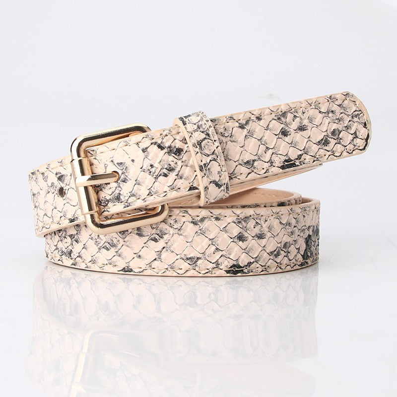 Chloe Women's PU Leather Belt with Alloy Pin Buckle