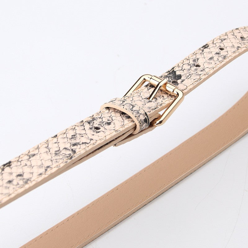 Chloe Women's PU Leather Belt with Alloy Pin Buckle