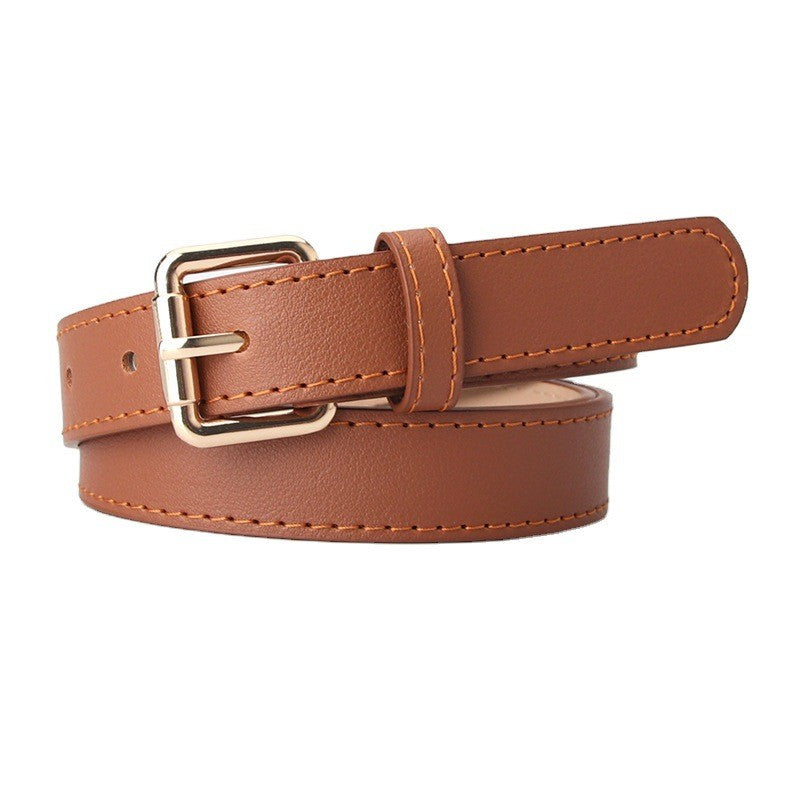 Chloe Women's PU Leather Belt with Alloy Pin Buckle