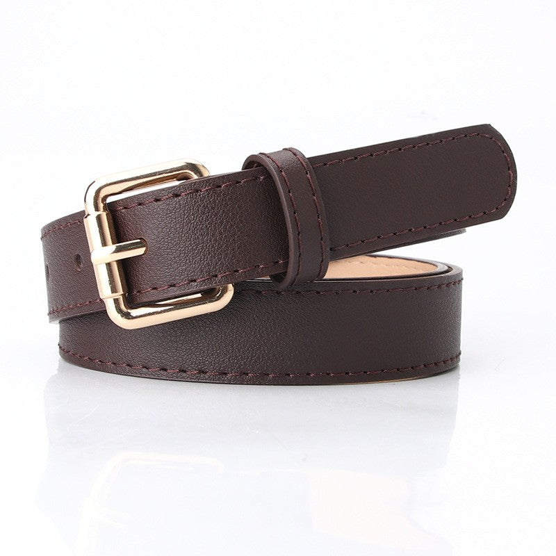 Chloe Women's PU Leather Belt with Alloy Pin Buckle