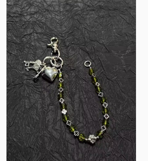 Gold Beaded Waist Chain with Handmade Accents – Stainless Steel Clasp